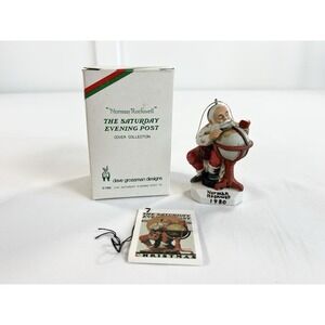 New Vintage 1980 Norman Rockwell Santa Globe Ornament Santa's Good Boys Grossman